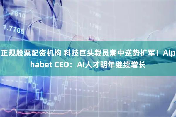 正规股票配资机构 科技巨头裁员潮中逆势扩军！Alphabet CEO：AI人才明年继续增长