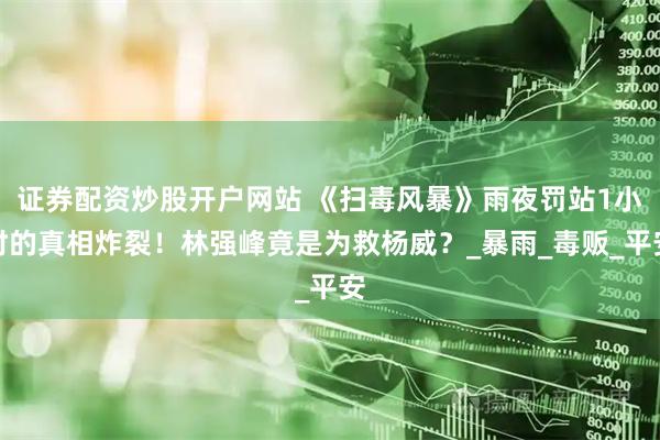 证券配资炒股开户网站 《扫毒风暴》雨夜罚站1小时的真相炸裂！林强峰竟是为救杨威？_暴雨_毒贩_平安